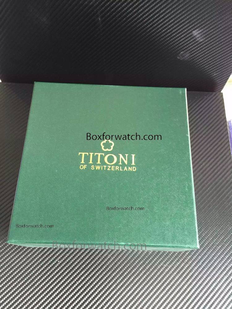 AAA Quality Fake Titoni Green Leather Watch Boxes for Mens Gift